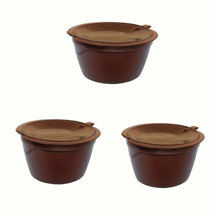 Suport capsule cafea reutilizabil, plastic maro inchis, set 1-5 buc