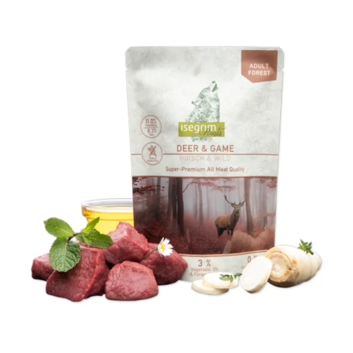 Hrana Pentru Caini isegrim Pouch Dog Adult Caprioara Si Vanat 1 x 410G