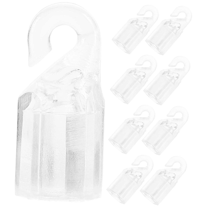 Set 10 carlige din plastic pentru jaluzele, universal, alb, 5x2cm