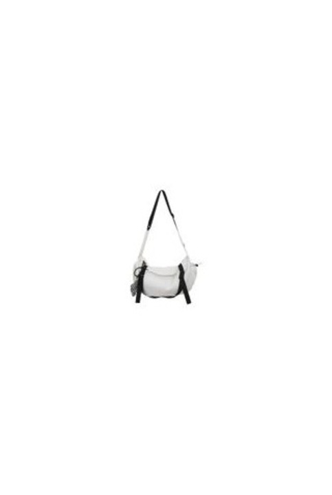 Vízálló vászon crossbody/válltáska, több rekesszel és állítható, párnázott pánttal, fényvisszaverő csíkkal, fehér