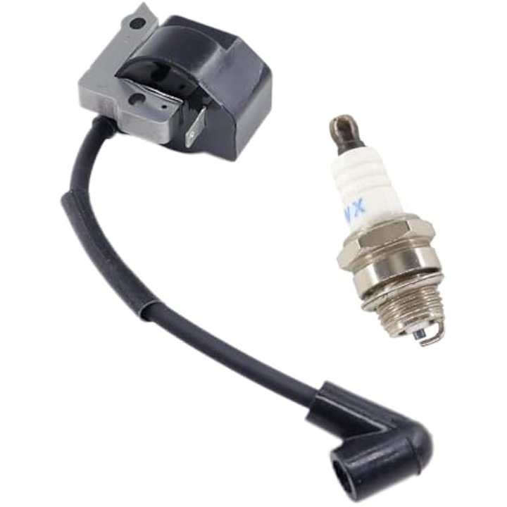 Set bobina de aprindere si bujie 94711/94711A/94711B/94711BS/94711CS/UP03903/984873001, compatibil cu Homelite si Ryobi, piese aftermarket 100% noi, Multicolor, 1 set