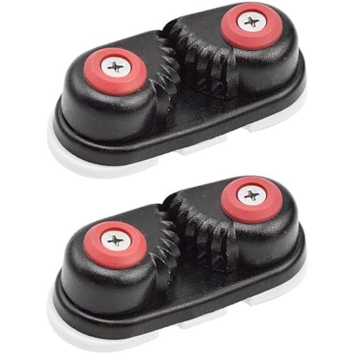 Set 2 bucati, Clema cam pentru barca si caiac, din aliaj de aluminiu anodizat, baza din nylon antialunecare, dinti convexe pentru prindere, Multicolor