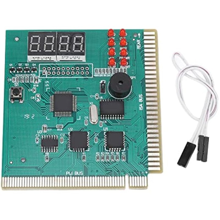 Placa diagnosticare PC, 4 cifre, PCI ISA, afisaj dual cod POST, negru