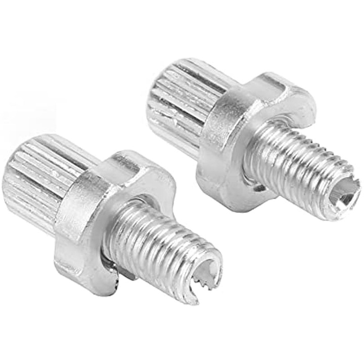 Set 2 buc, surub ajustor cablu frana M7, filet 7mm/0.3in, din aliaj de aluminiu, rezistent la coroziune, argintiu