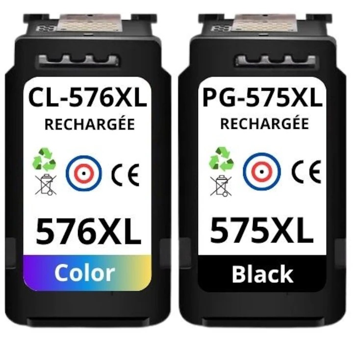 2 db tintapatron készlet 575 XL fekete és 576XL színes, 600 oldal, kompatibilis Canon 5437C001 Pixma TR 4750 i, Canon Pixma TR 4751 i Canon Pixma TS 3550 i, Canon Pixma TS 3551 i