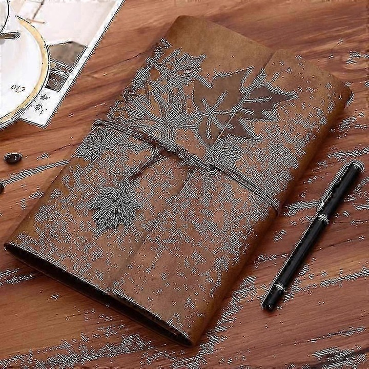 Carnet piele, jurnal, mic, maro, 10x15cm