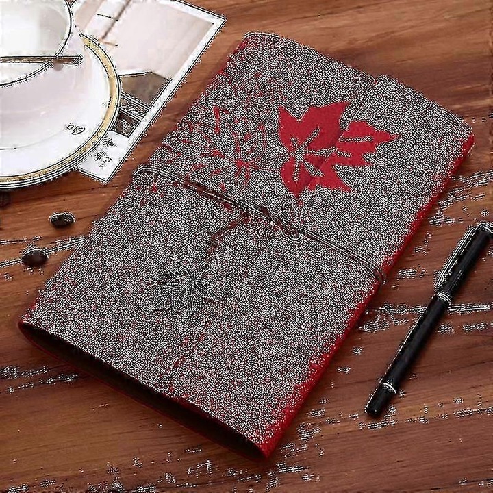 Carnet piele, jurnal, mic, maro, 10x15cm