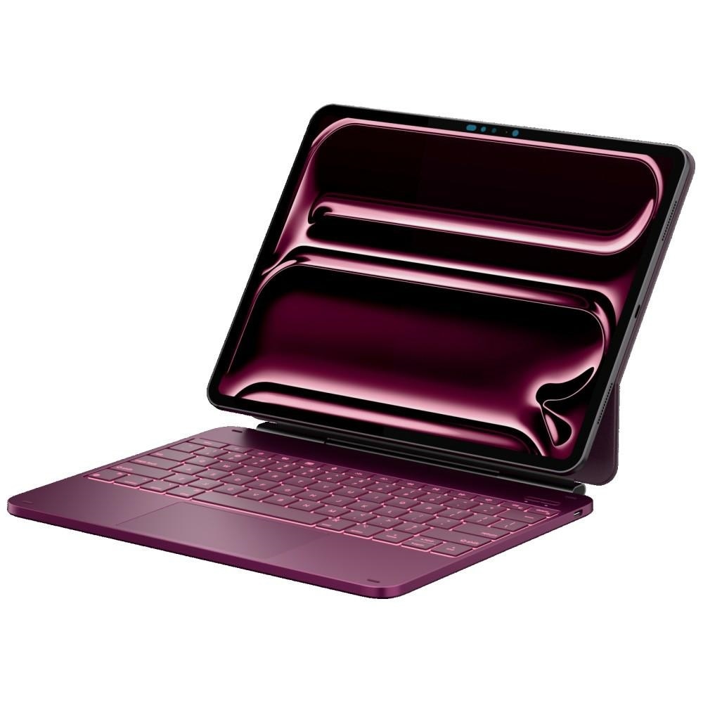 Husa cu tastatura Typecase Edge compatibila cu iPad Pro 13 inch 2024 / 2025, 500mAh, USB-C, Mov