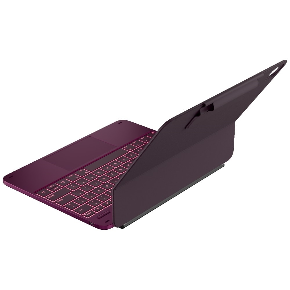 Husa cu tastatura Typecase Edge compatibila cu iPad Pro 13 inch 2024 / 2025, 500mAh, USB-C, Mov