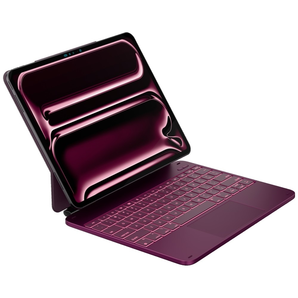 Husa cu tastatura Typecase Edge compatibila cu iPad Pro 13 inch 2024 / 2025, 500mAh, USB-C, Mov