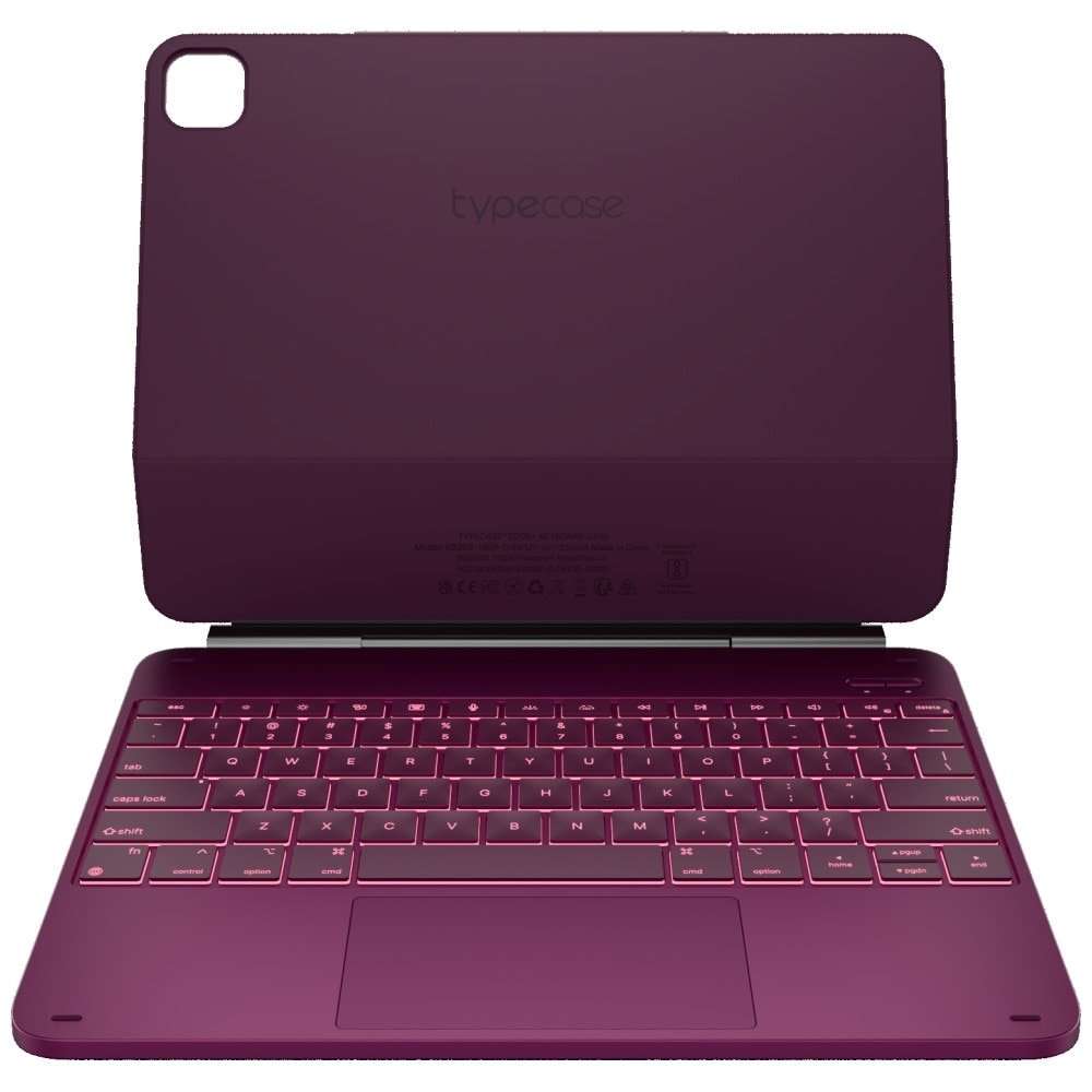 Husa cu tastatura Typecase Edge compatibila cu iPad Pro 13 inch 2024 / 2025, 500mAh, USB-C, Mov