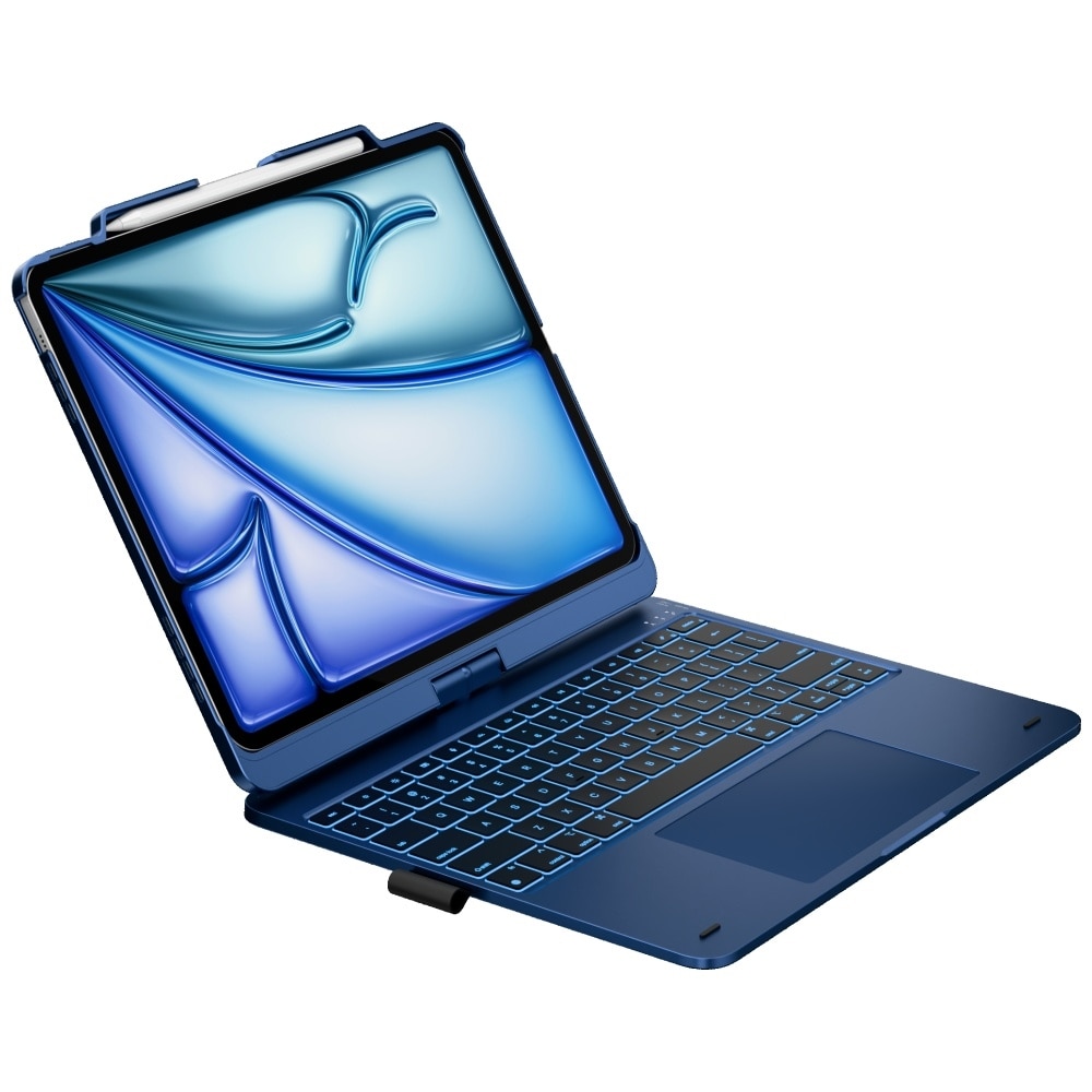 Husa cu tastatura Typecase Flexbook Touch compatibila cu iPad Air 13 inch 2024 / 2025 / 2026, 660mAh, IPX6, USB-C, Albastru