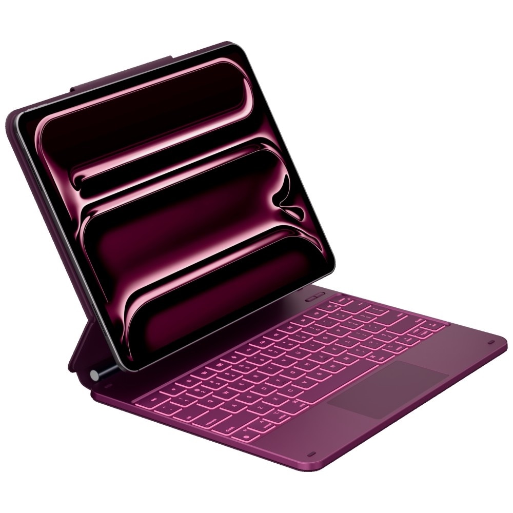 Husa cu tastatura Typecase Edge compatibila cu iPad Air 13 inch 2024 / 2025, 500mAh, USB-C, Mov