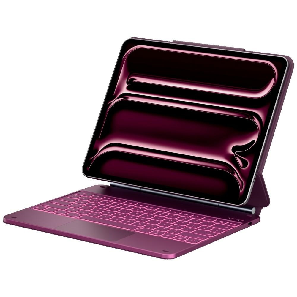 Husa cu tastatura Typecase Edge compatibila cu iPad Air 13 inch 2024 / 2025, 500mAh, USB-C, Mov