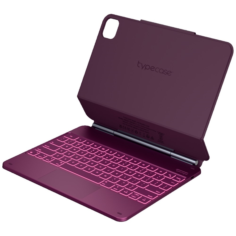 Husa cu tastatura Typecase Edge compatibila cu iPad Air 13 inch 2024 / 2025, 500mAh, USB-C, Mov