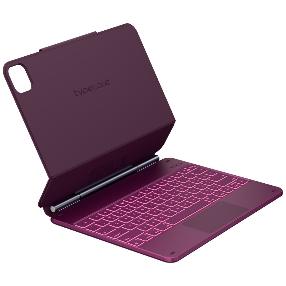 Husa cu tastatura Typecase Edge compatibila cu iPad Air 13 inch 2024 / 2025, 500mAh, USB-C, Mov