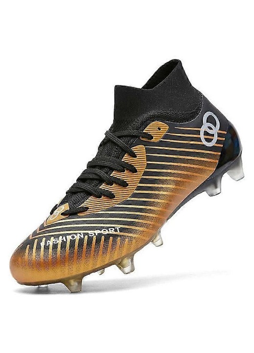 Ghete de fotbal unisex, crampoane pentru gazon natural sau artificial, negru, pantofi sport barbati