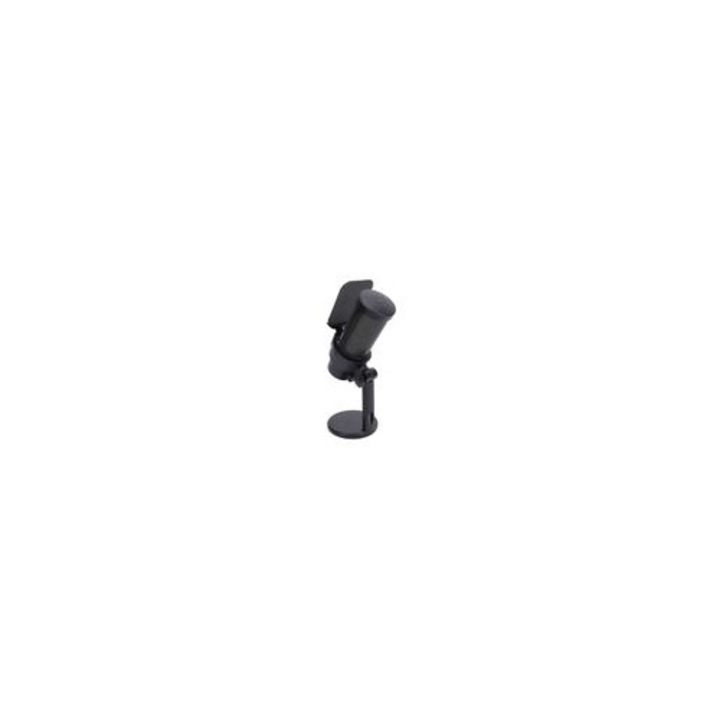 USB gaming mikrofon, többszínű világítás, hangerőszabályzó, fém, Type-C