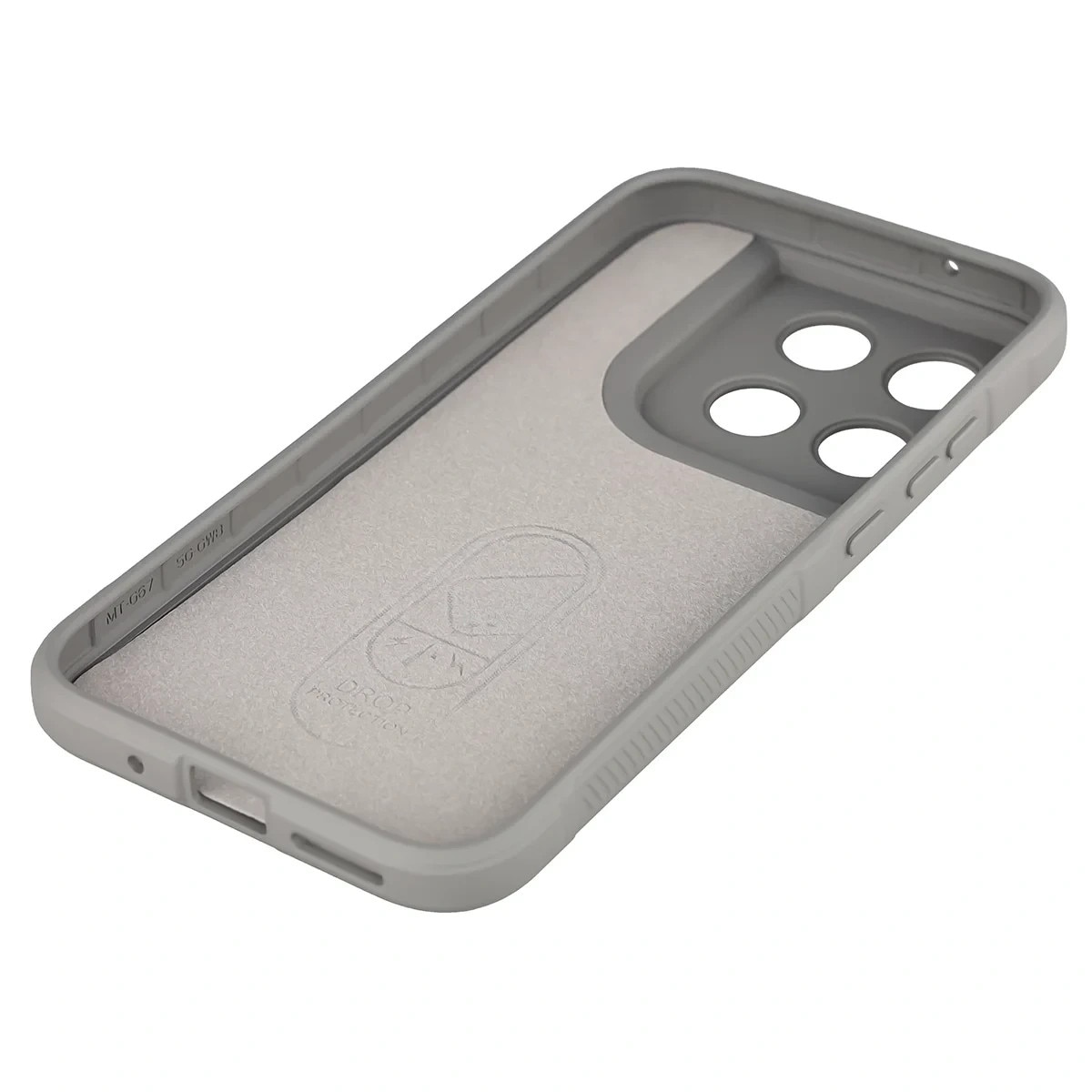 Carcasa Bizon Tur compatibila cu Motorola Moto G67 5G / G77 5G, Light Grey