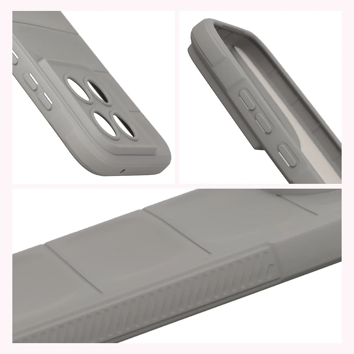 Carcasa Bizon Tur compatibila cu Motorola Moto G67 5G / G77 5G, Light Grey