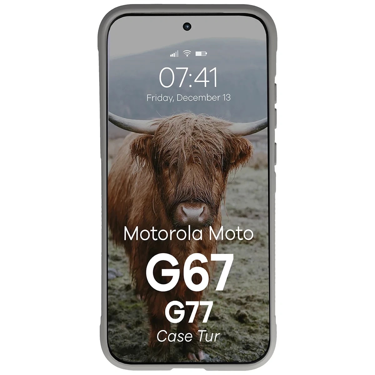 Carcasa Bizon Tur compatibila cu Motorola Moto G67 5G / G77 5G, Light Grey