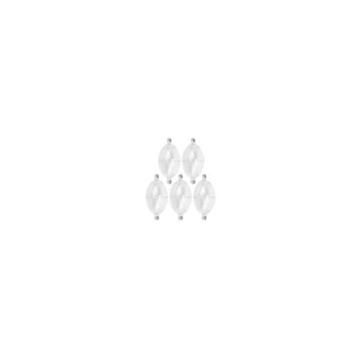 Set 5 plute pescuit oval alb transparent plastic 90g