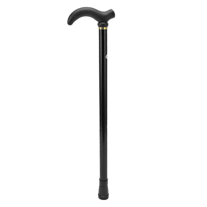 Állítható sétabot / támasztó bot, alumíniumötvözetből, ergonomikus gumivéggel, időseknek, fekete, 1 db