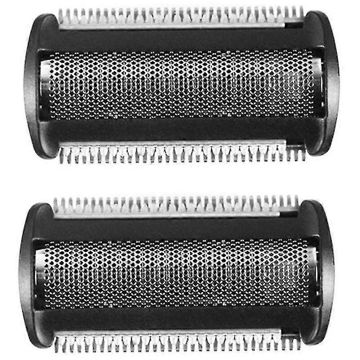 BG5025 cserefejek, Philips Norelco Bodygroom 7000/5000/3000 sorozattal (BG7030, BG7040, BG5025, BG203x) kompatibilis cserefóliák, könnyű felszerelés, optimális teljesítmény, fekete/ezüst, 2 darab