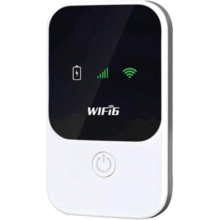 Router WiFi portabil WiFi6 5G LTE Editie 2025, hotspot mobil pentru calatorie, cu baterie integrata, Alb, 1 buc