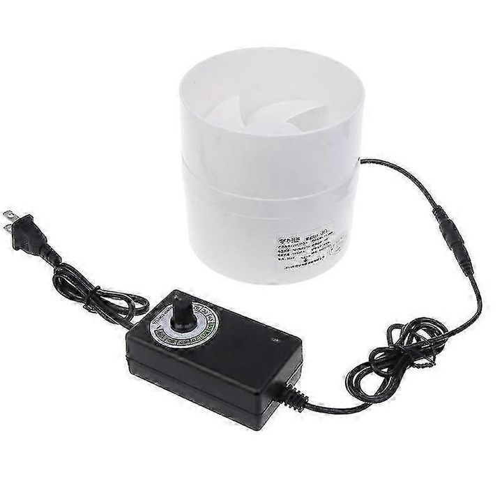 Ventilátor inline/elszívó ventilátor 4 hüvelyk (100 mm) csővezetékhez, csendes, 220V/110V kompatibilis, sebességszabályzóval, Fehér, 1 db