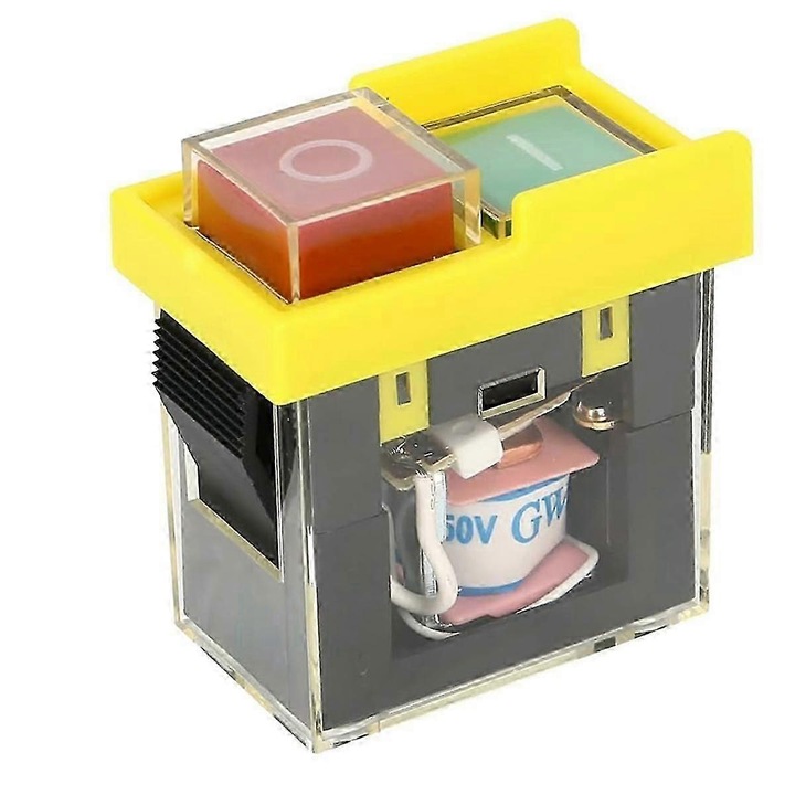 Kjd6 5E4 250V 6A biztonsági kapcsoló/kapcsoló, elektromágneses, vízálló, univerzális, sárga, 1 db