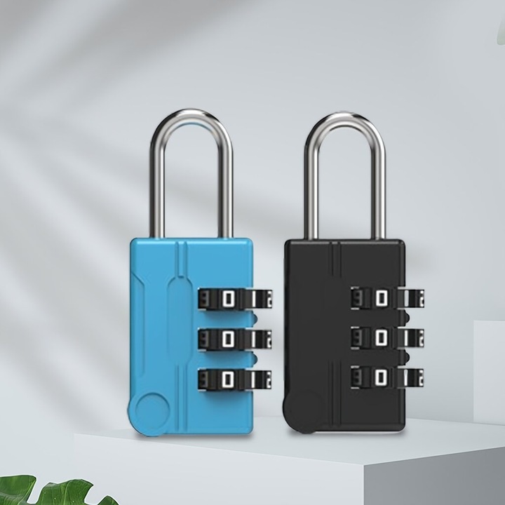 3 db kék cink kombinációs lakat készlet, 3 számjegyű