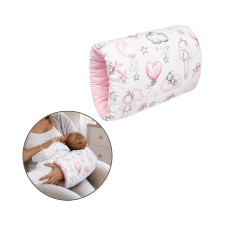 Perna de alaptare pentru gravide si bebelusi Kidizi Manson Fairy Clouds– sustinere ergonomica, materiale certificate