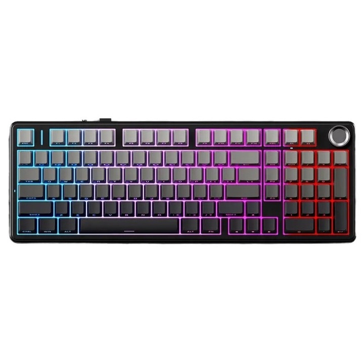 Механична клавиатура AULA F99 Pro Wireless Gradient Grey Nimbus Switch V3, Bluetooth, 2.4GHz, USB-C, RGB, 8000mAh