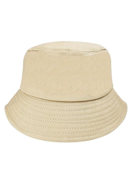 Palarie de tip bucket din bumbac, pliabila, cu protectie UV, kaki, marime unica