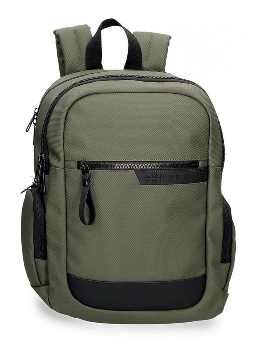 Rucsac business Pepe Jeans Dorking 2 compartimente, buzunare laptop/tableta, kaki 37x25x12 cm