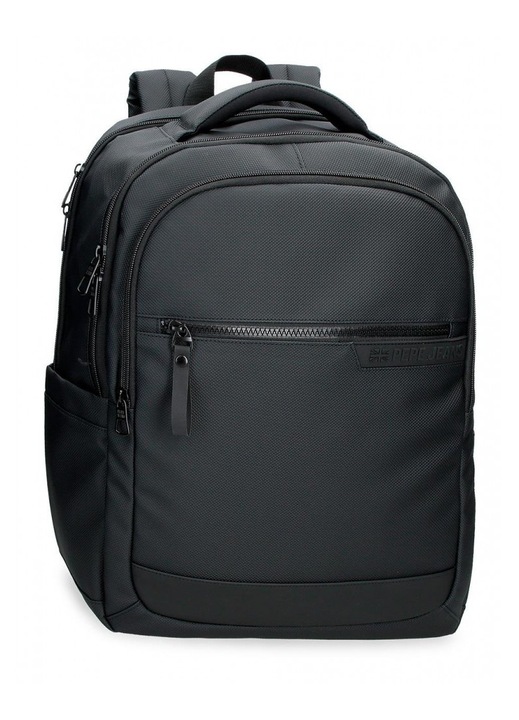 Rucsac business Pepe Jeans Dorking 3 compartimente, buzunare laptop/tableta, negru 31x44x15 cm