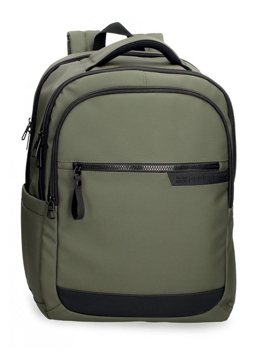 Rucsac business Pepe Jeans Dorking 3 compartimente, buzunare laptop/tableta, kaki 31x44x15 cm