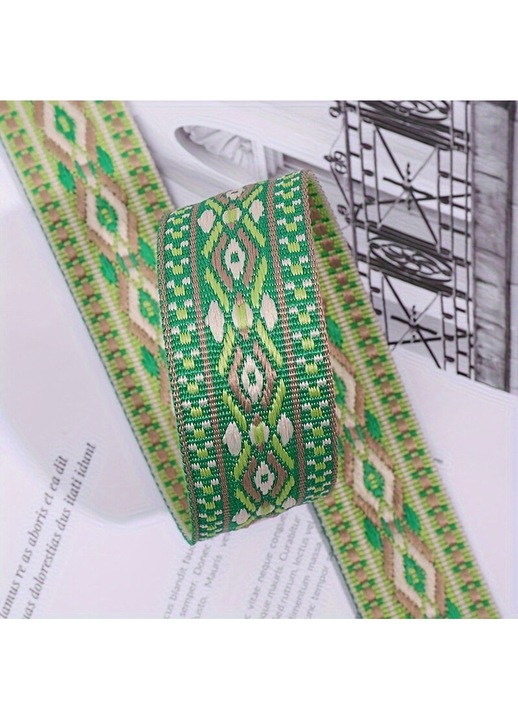 Női táska pánt, retro modell, geometrikus, narancssárga, állítható