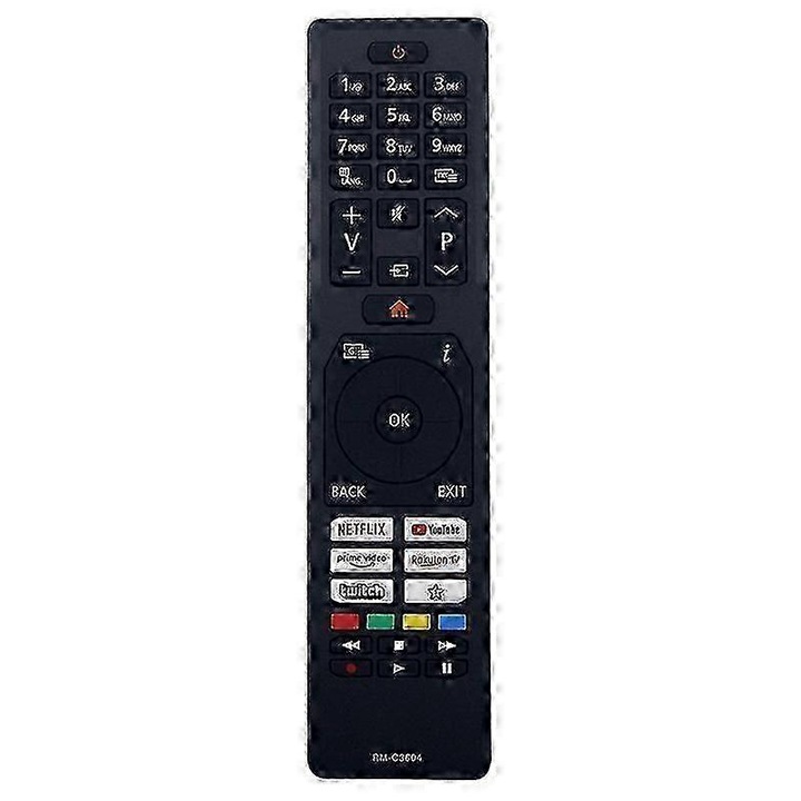 Telecomanda universala RM-C3604 pentru televizoare JVC, inlocuitor ergonomic, transmisie infrarosu 1-10 m, ABS, negru, 1 buc
