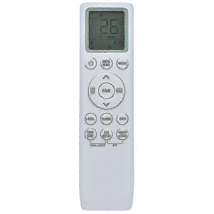 Távirányító légkondicionálóhoz / remote TCL-hez, eredeti, fahrenheit/celsius konverter, 433 MHz, ABS, fehér, 1 darab
