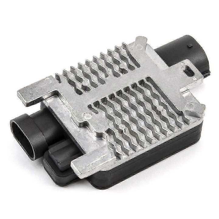 Hűtőventilátor vezérlő relé 940002904/6W1Z8B658AC, fém ház, 2-pólusú csatlakozás, 133x75x35 mm, Fekete/Ezüst, 1 db
