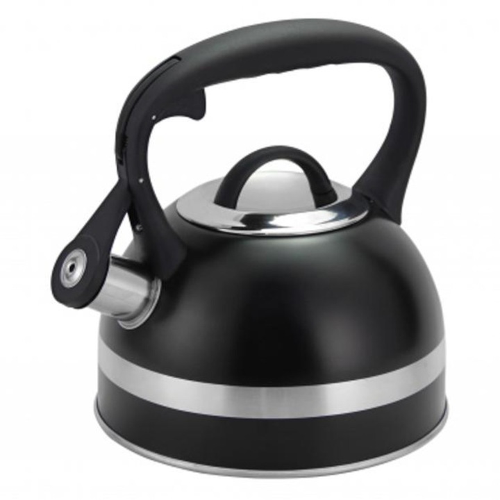 Set 2 x Ceainic Inox cu Fluier, Capacitate 3 l, Negru