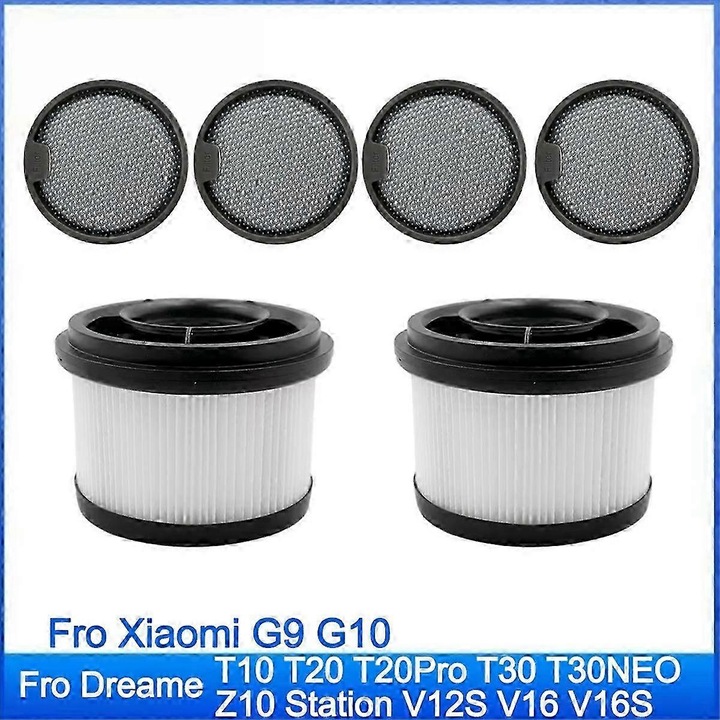 Filtre HEPA lavabile set 6 piese pentru aspiratoare Dreame si Xiaomi multicolor