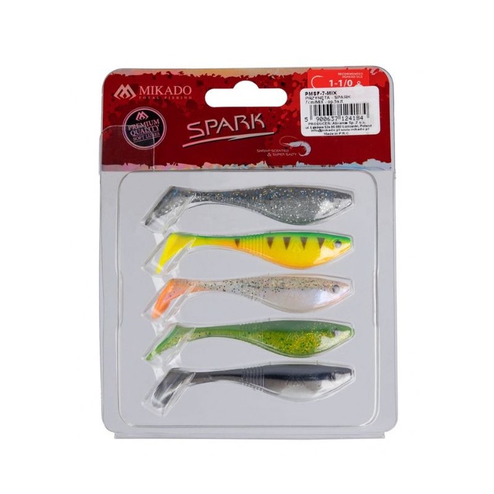 Shad Mikado Spark, 7cm, mix 5 darab