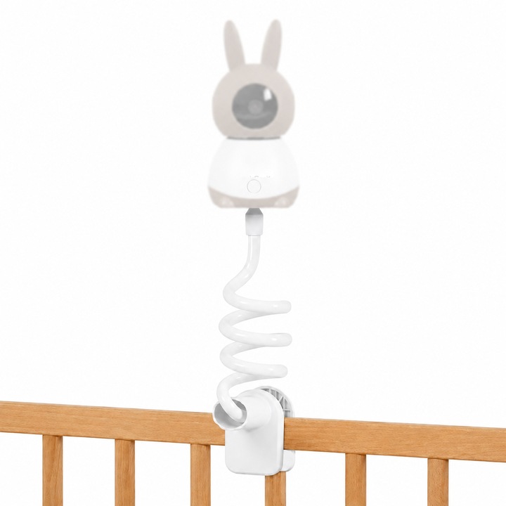 Rugalmas tartó bébiőr monitorhoz, univerzális kamera tartó 80 cm, kompatibilis ieGeek, TP-Link és Xiaomi márkákkal, fúrás nélküli telepítés, 3 talpat és forgatható fejet tartalmaz, állítható és hordozható tartó babakamerához, fehér, WALALLA