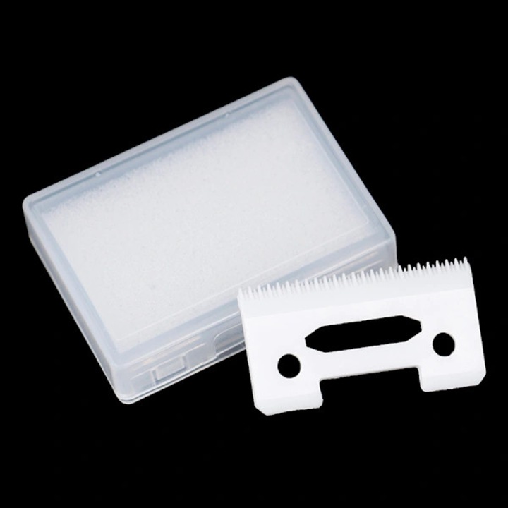 Lama de schimb, taietor pentru masina de tuns, compatibila cu WAHL Magic Clip/Super Taper/Senior/Taper 2000, zirconia (ceramica), 49 dinti, 2 orificii, zgomot redus, alb, 1 buc