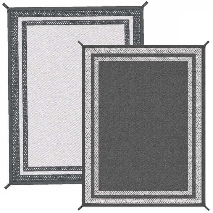 Covor exterior cu doua fete, Zola, 120 x 180 cm, impermeabil, gri