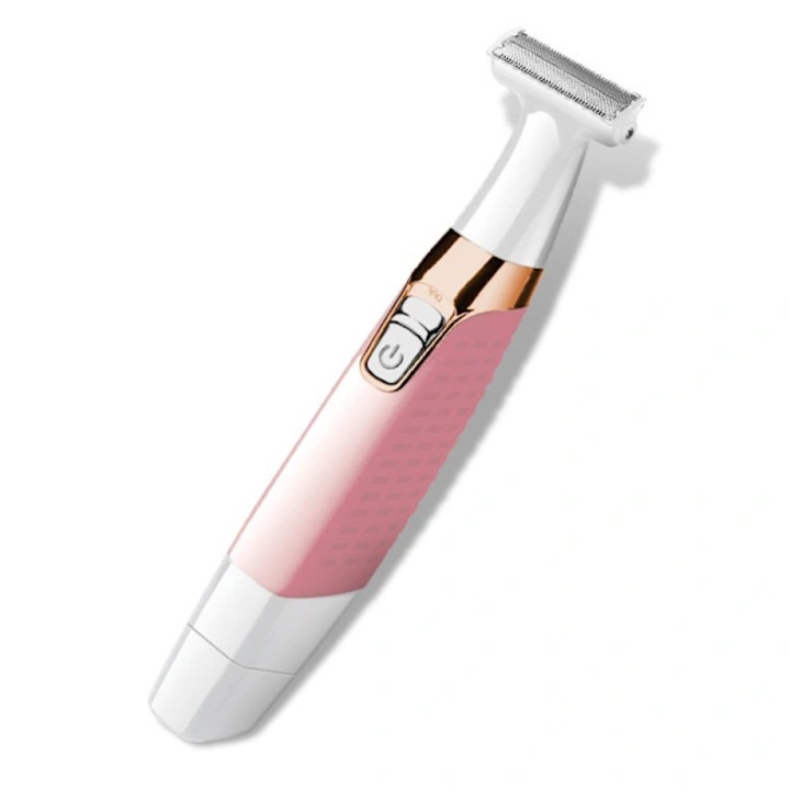 Epilator electric pentru fata si corp, aparat de epilat din ABS, baterie reincarcabila 600 mAh, autonomie 60 min, roz/alb, 1 buc