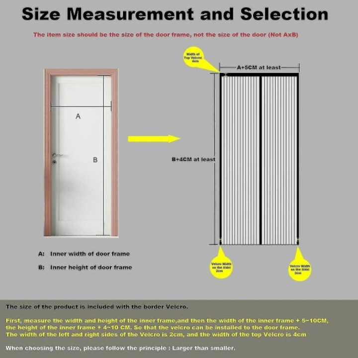 Plasa magnetica pentru usa / cortina insecte, magneti puternici, inchidere automata, montaj fara gaurire, plasa fina anti-insecte, negru, 70 x 200 cm, 1 buc